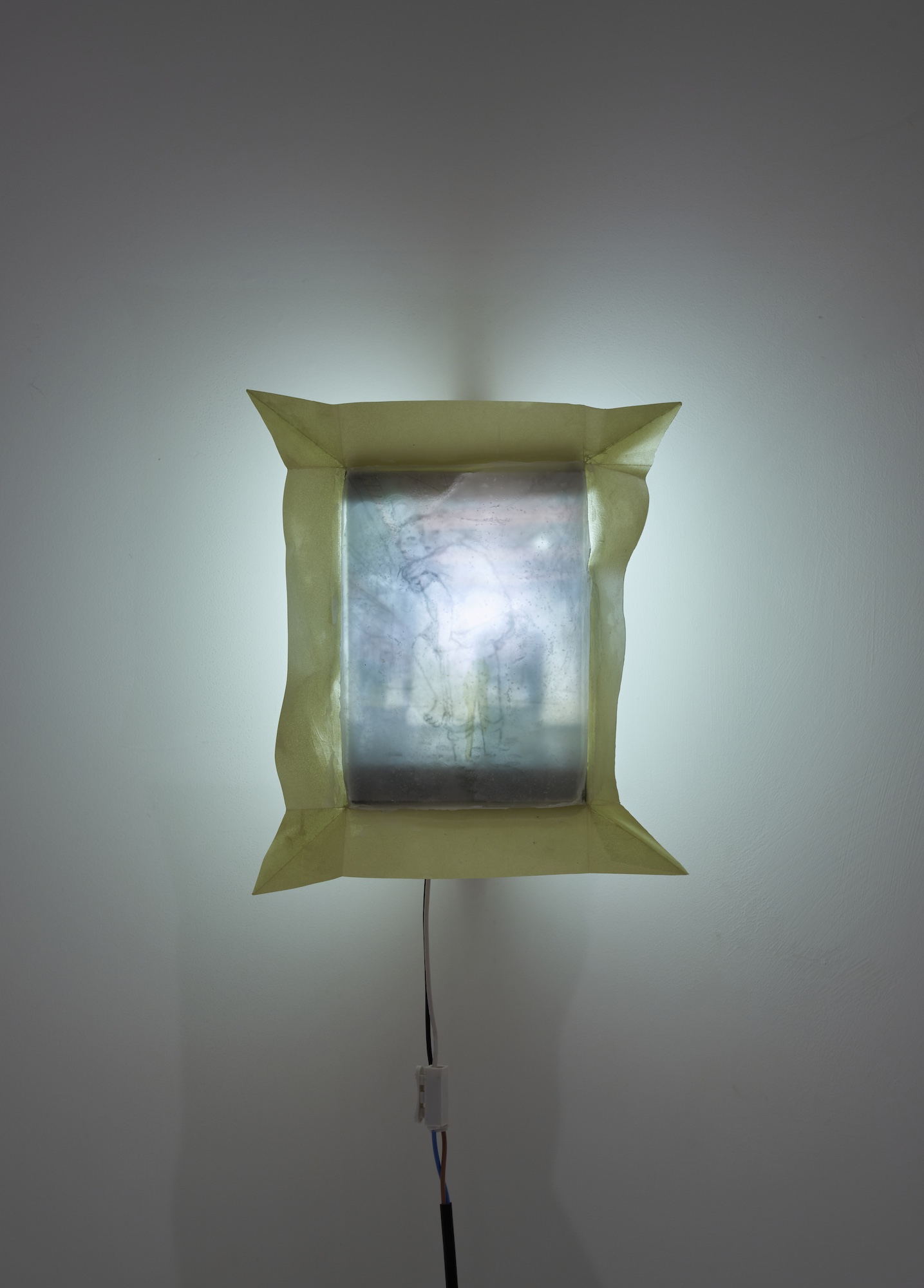 Hyunjin Jo, Hangang Bridge, 2026, Paper, inkjet print on paper, pencil drawing on paper, wood, light, paraffin, 20.5x22x15.5 cm