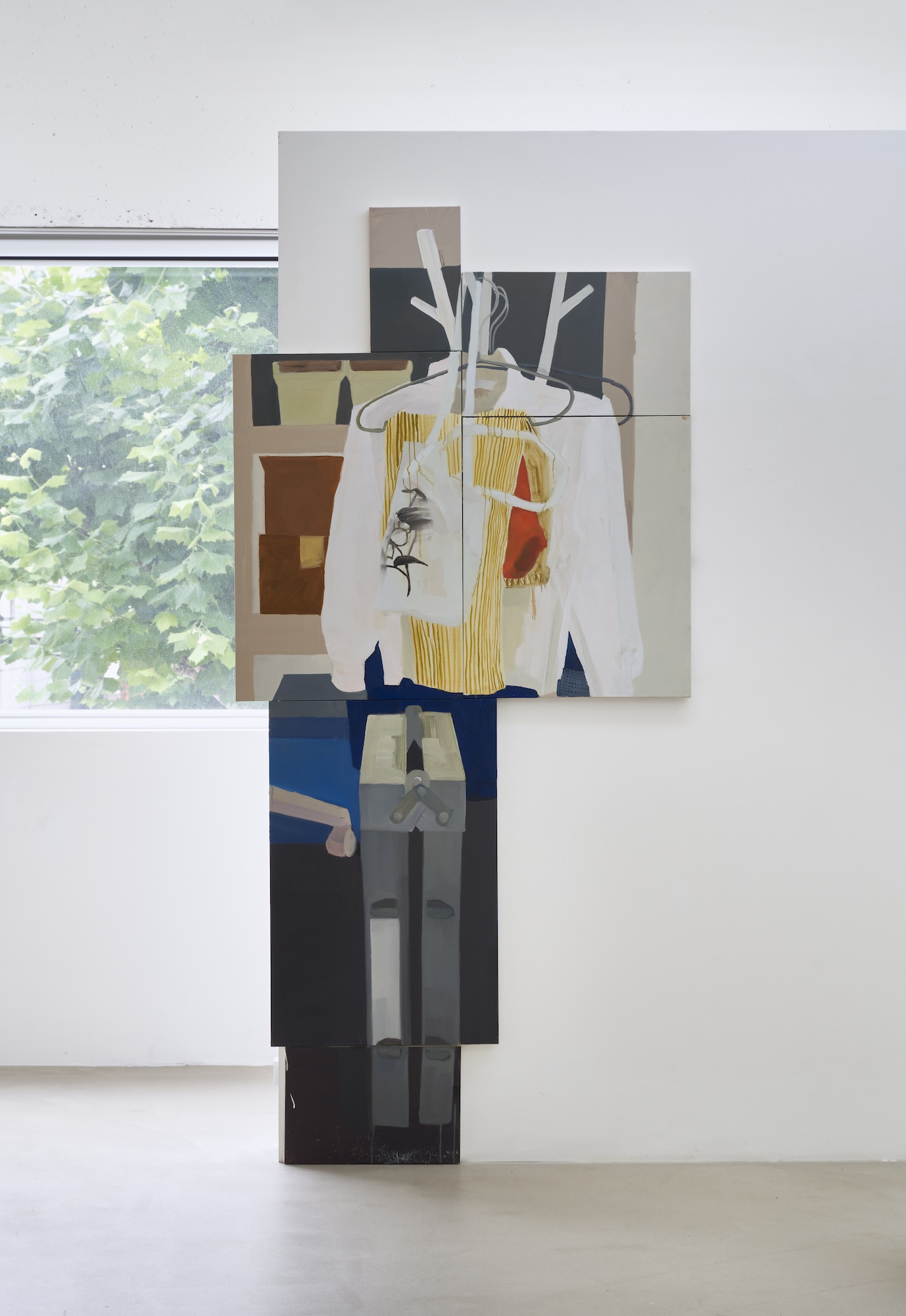 Studio, 2024, Oil, acrylic, and pastel on canvas, Dimensions variable