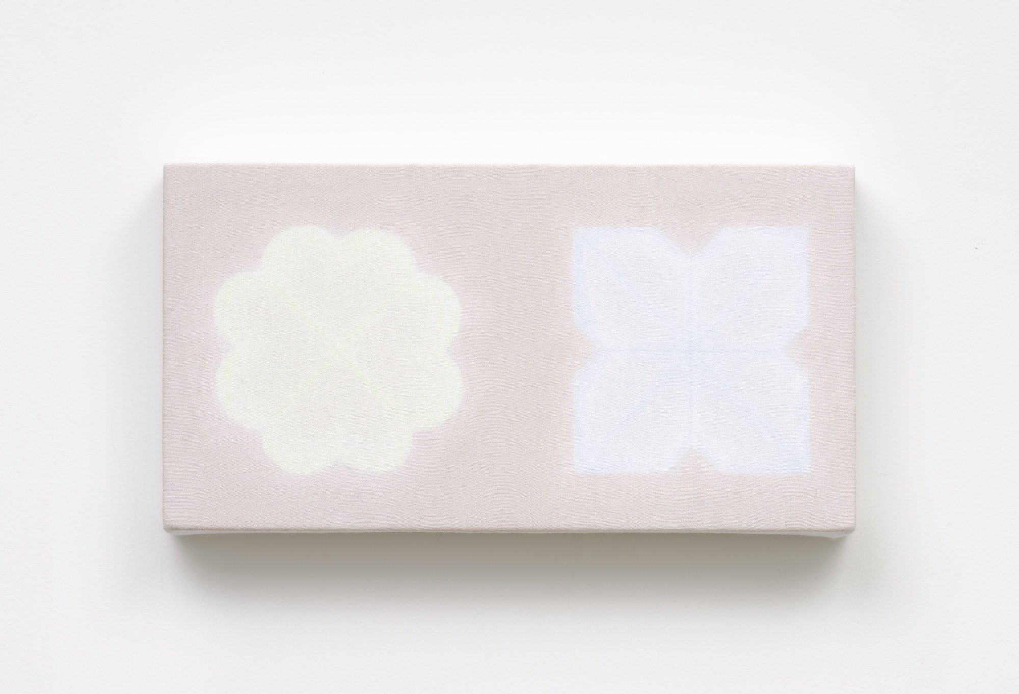 Clover and Hydrangea, 2025, Acrylic on cotton, 12x22.7cm